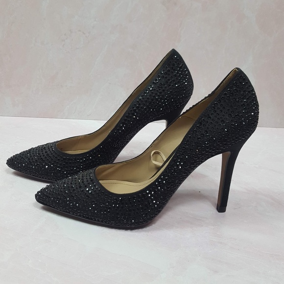 Zara Shoes - Zara Rhinestone Black Bejeweled Pointed Pump 38